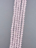 6mm Glass Faceted Rondelle Beads Light Pink
