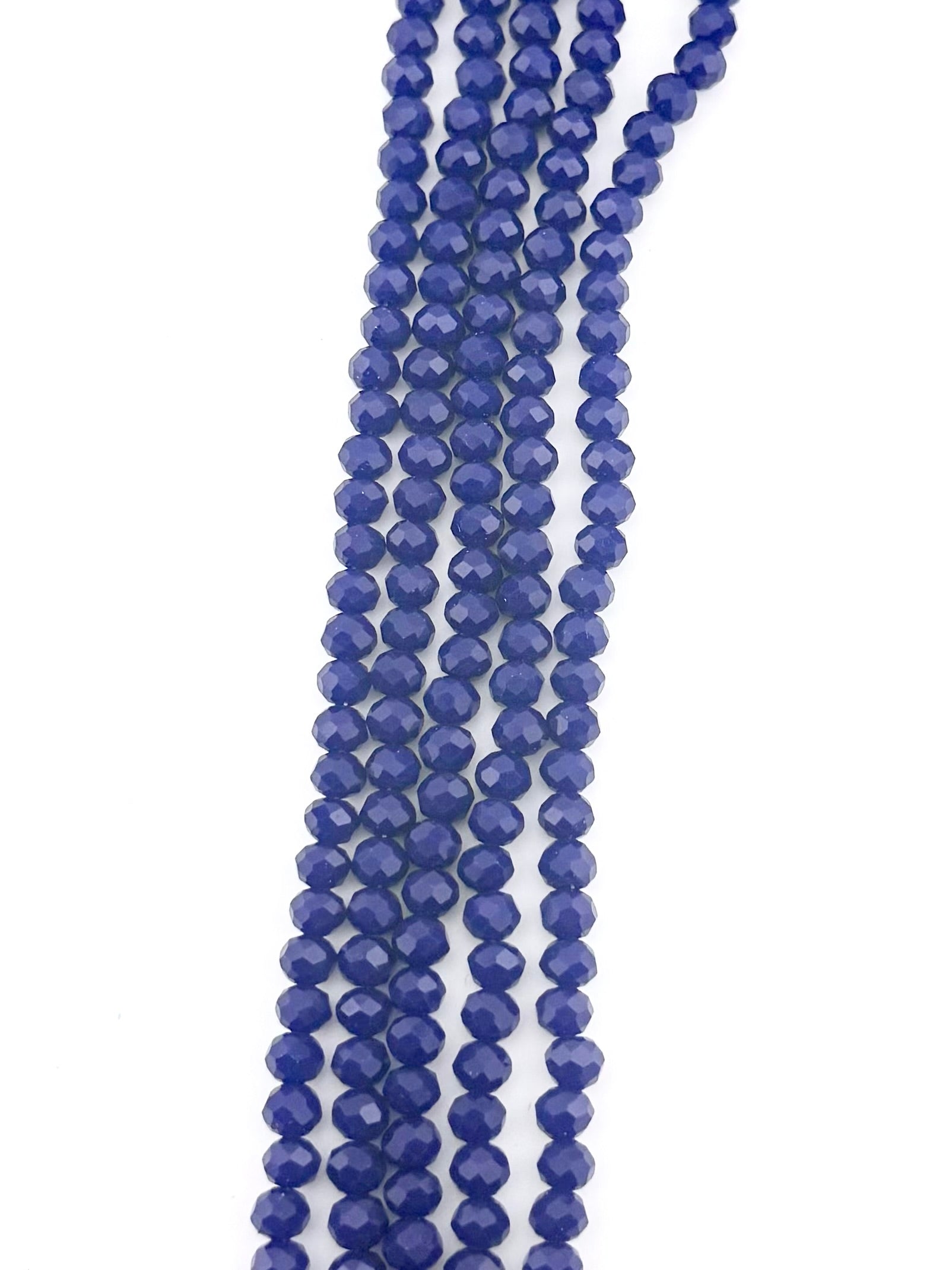 6mm Glass Faceted Rondelle Beads Blue
