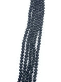 6mm Glass Faceted Rondelle Beads Black