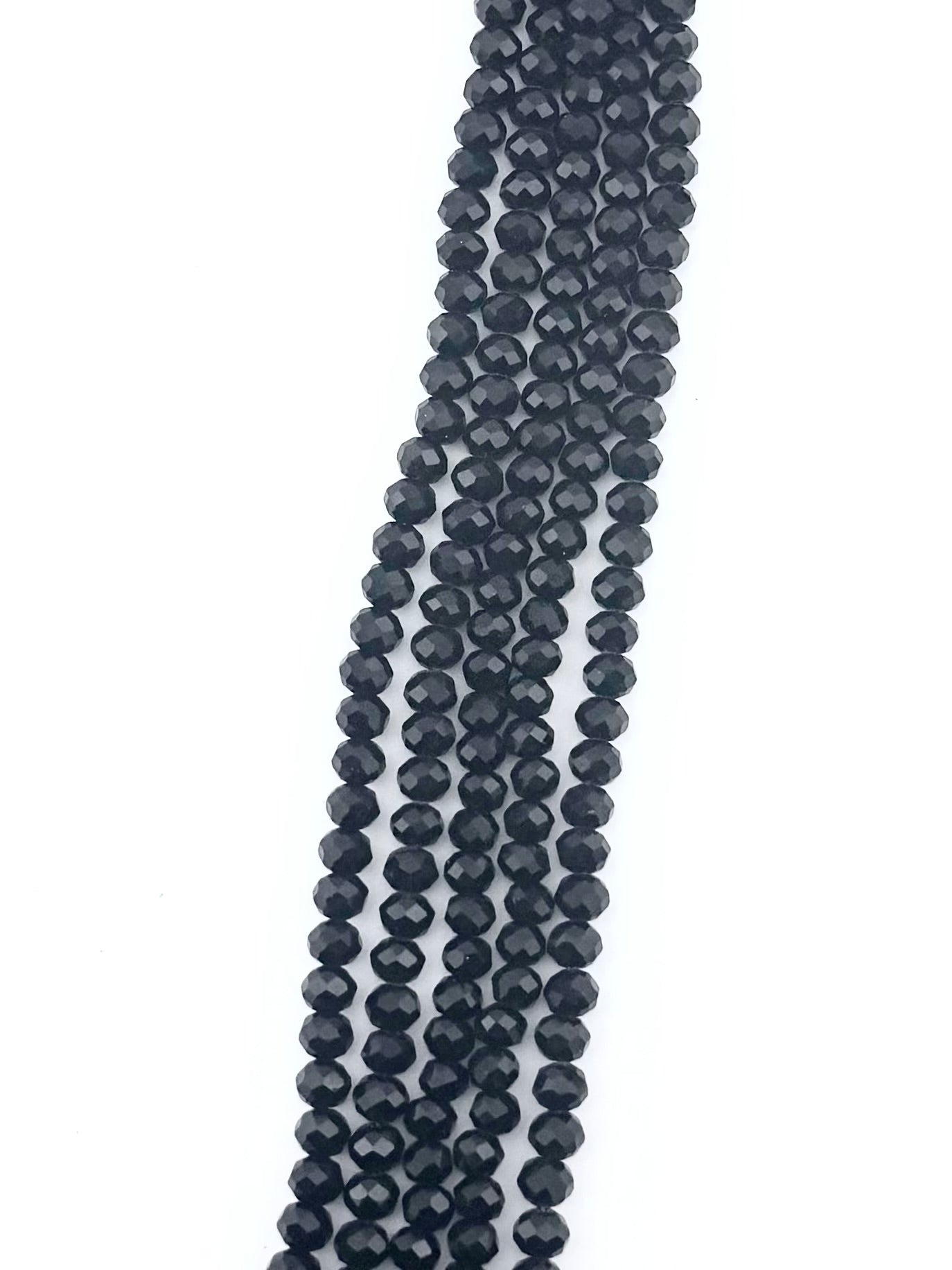 8mm Glass Faceted Rondelle Beads Black