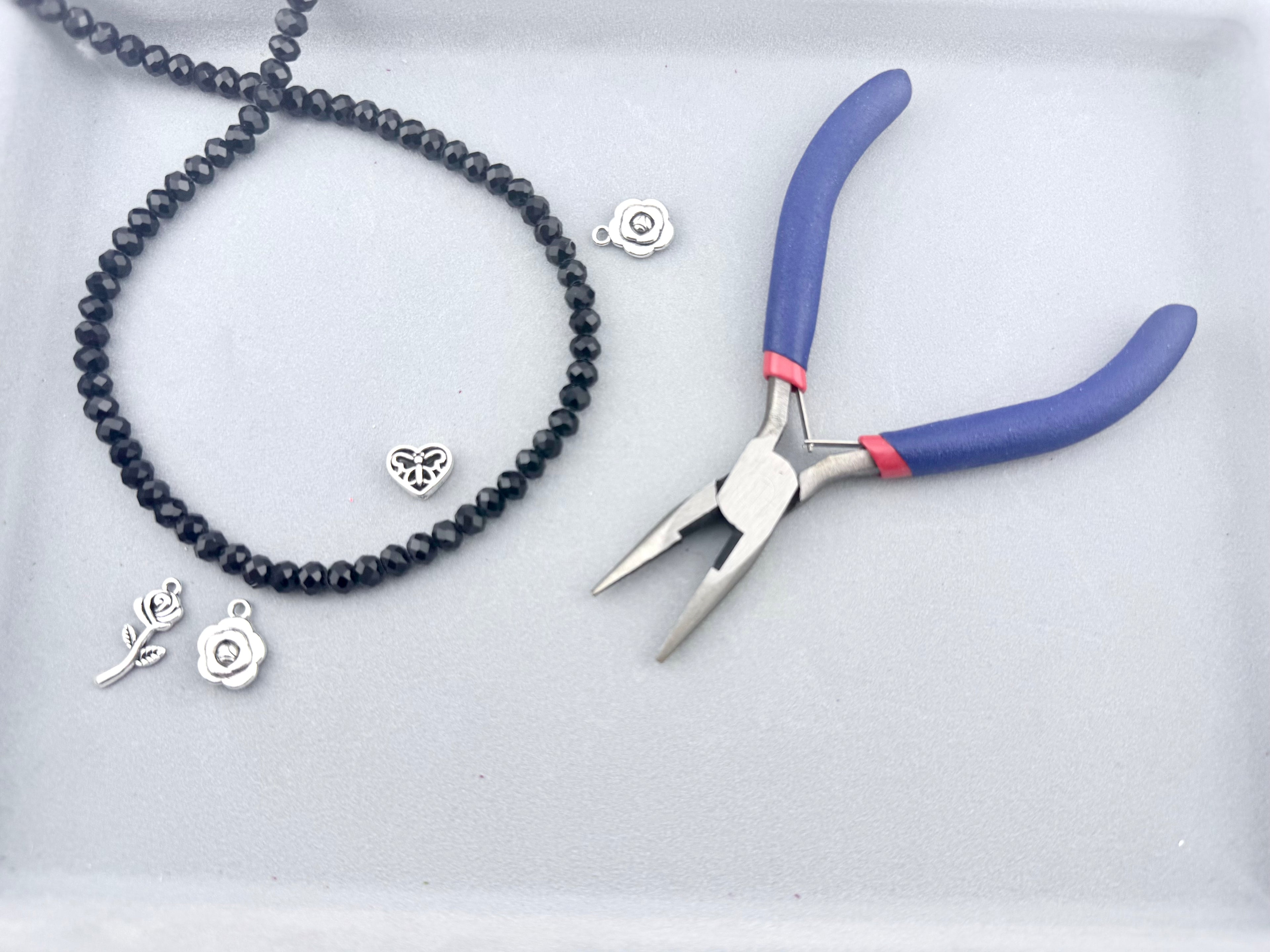 8mm Glass Faceted Rondelle Beads Black