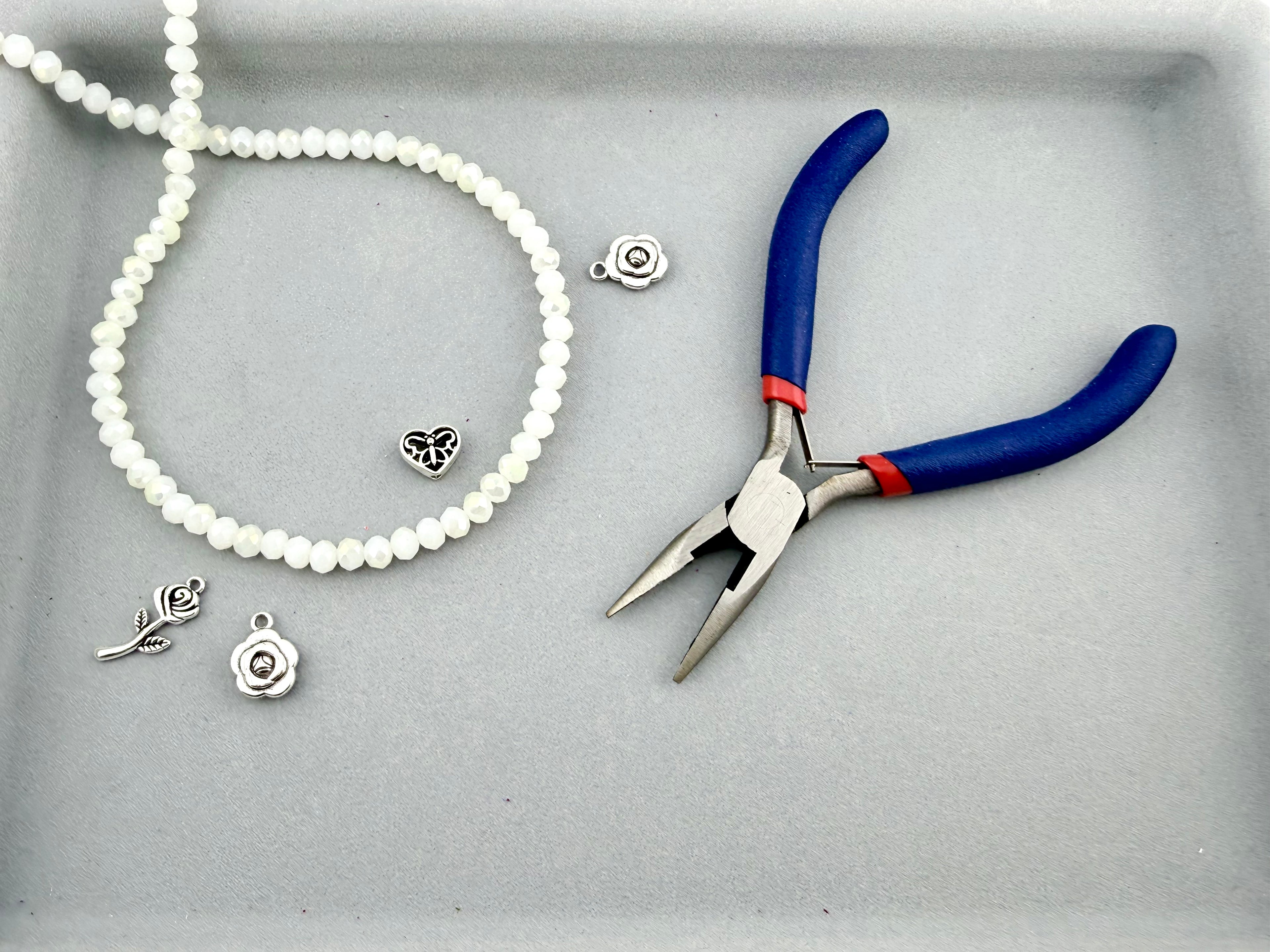 6mm Glass Faceted Rondelle Beads Milky White