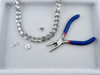 14mm Glass Heart Beads Gray