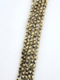 6mm Cornerless Cube Faceted Glass Beads Gold