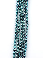 6mm Cornerless Cube Faceted Glass Beads Iris Green