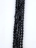 6mm Cornerless Cube Faceted Glass Beads Black