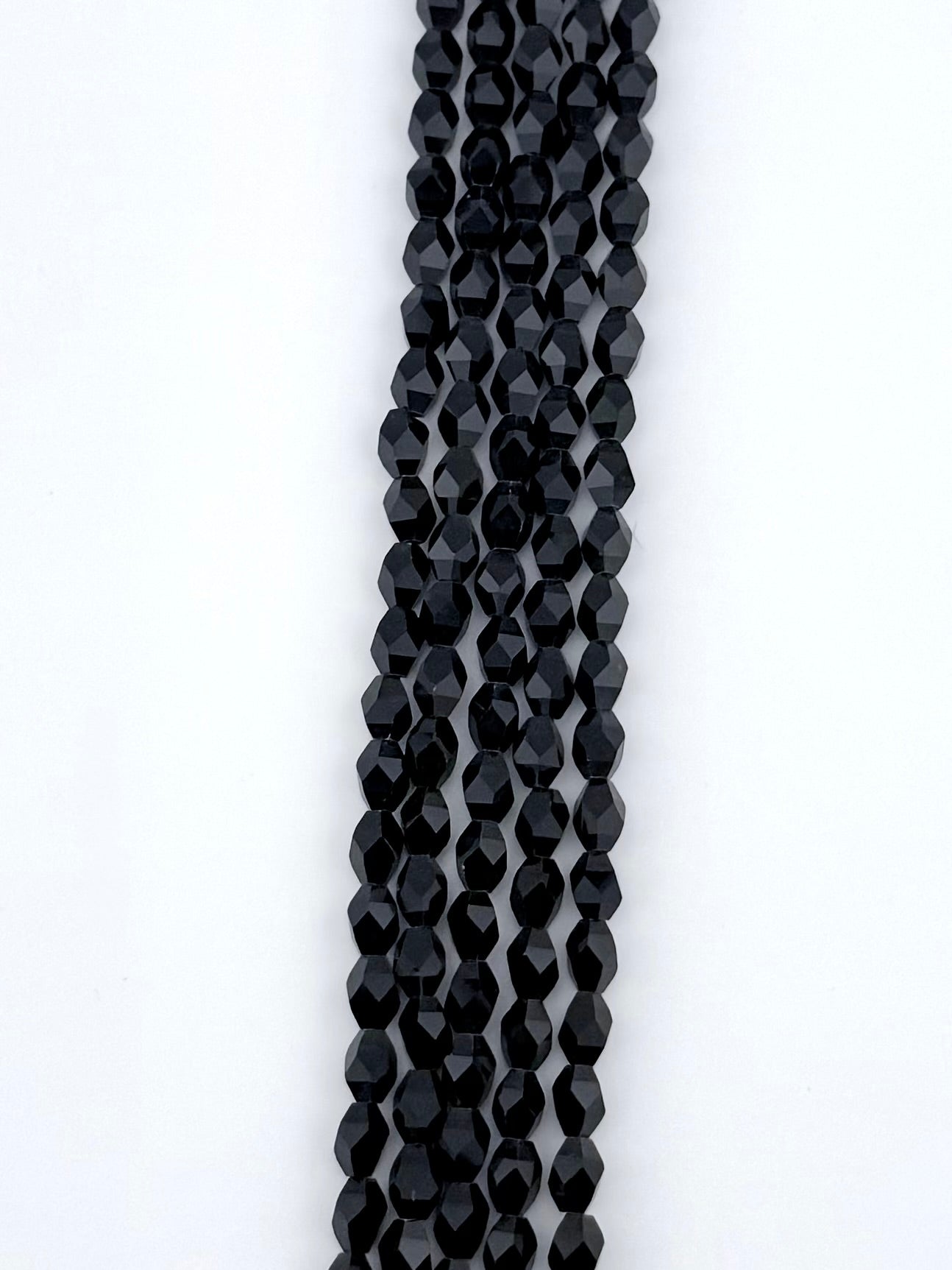 6mm Cornerless Cube Faceted Glass Beads Black