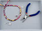 8-11mm Rectangle Pressed Glass Beads Metallic Rainbow
