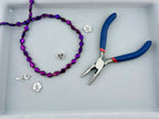 8-11mm Rectangle Pressed Glass Beads Metallic Purple