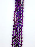 8-11mm Diamond Shaped Glass Beads Metallic Purple