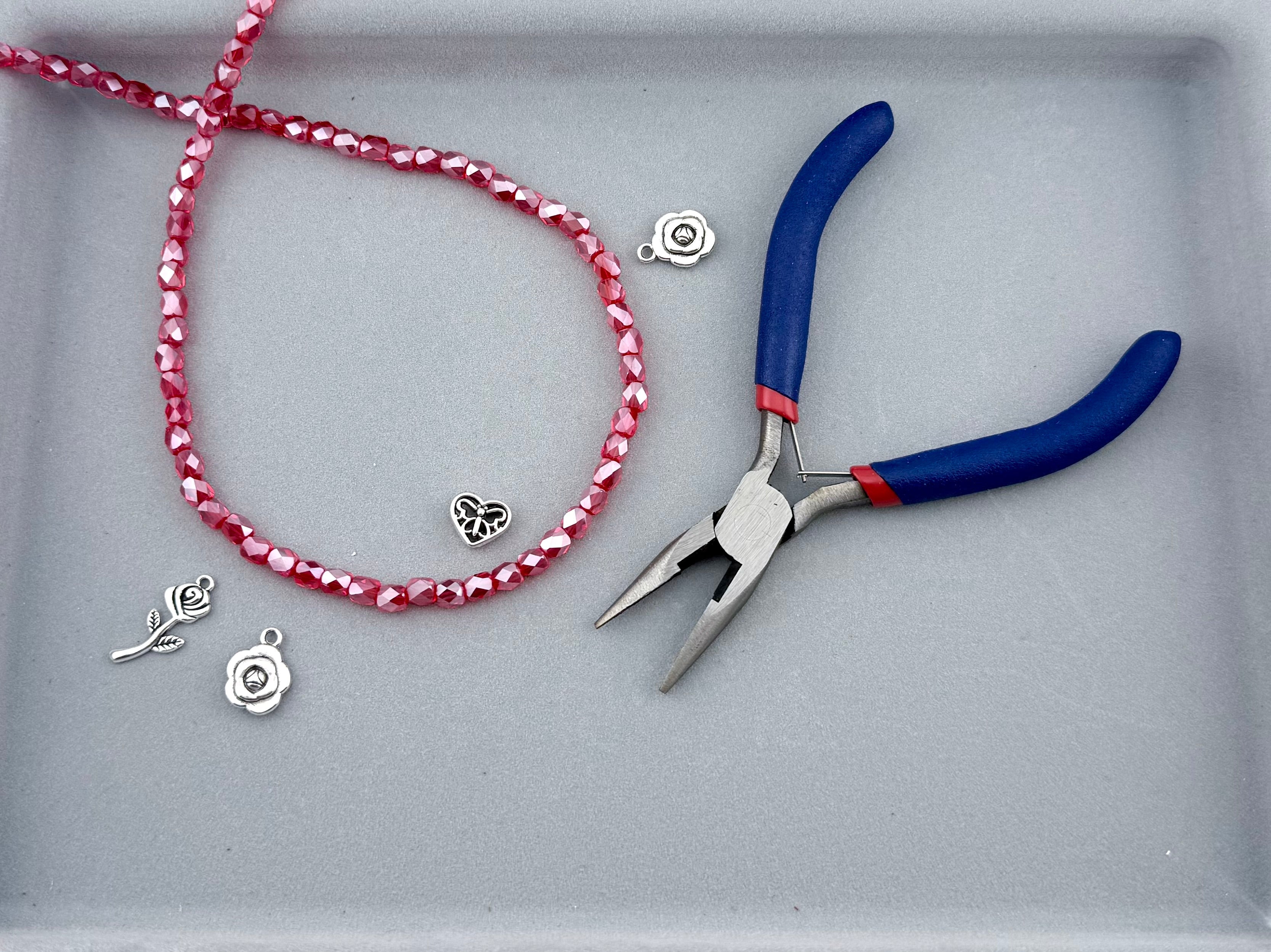 6mm Faceted Glass Bicone Beads Strand Red