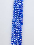 6mm Faceted Glass Bicone Beads Strand Royal Blue