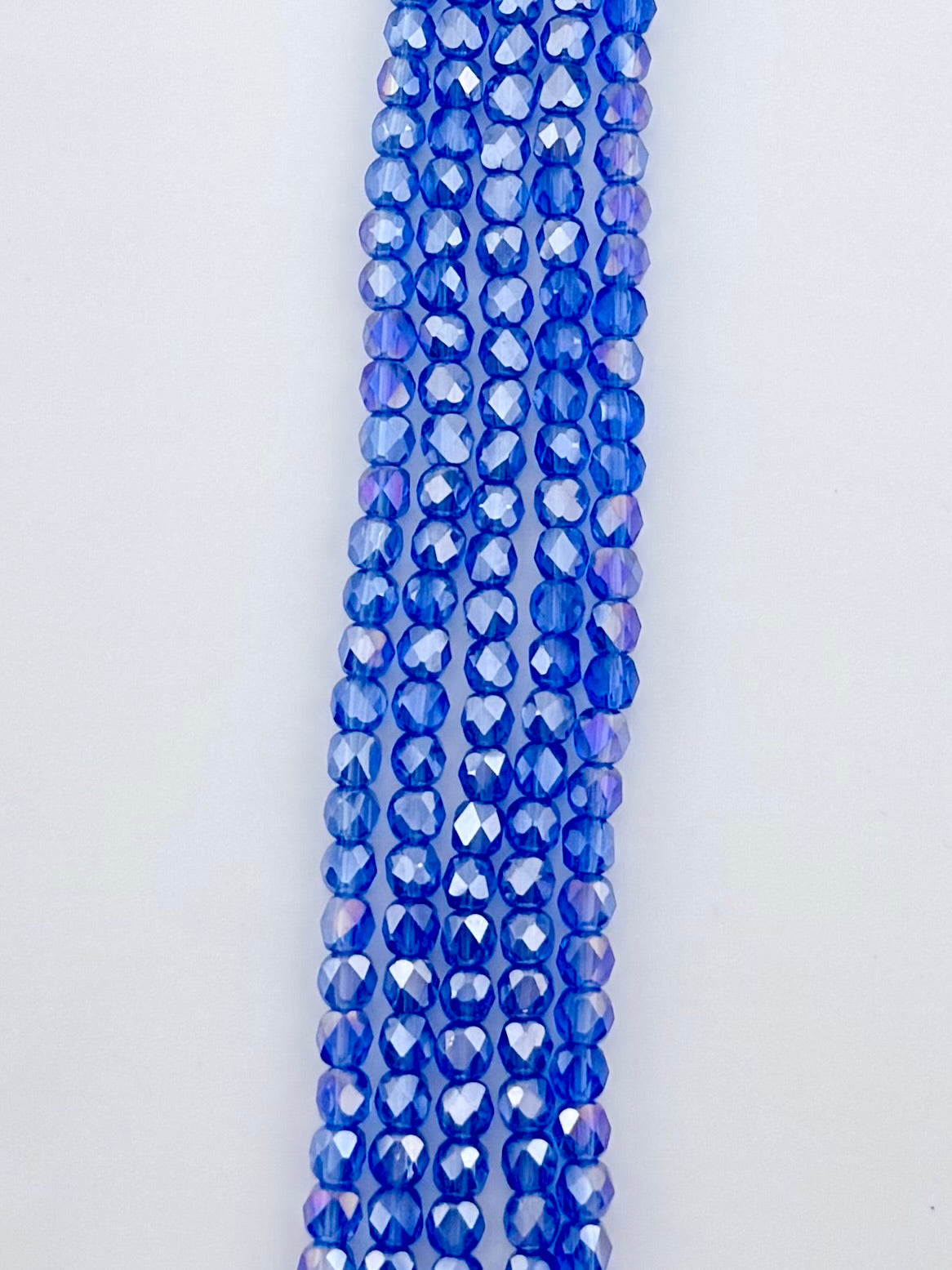 6mm Faceted Glass Bicone Beads Strand Royal Blue