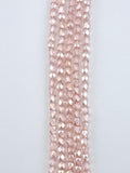 6mm Faceted Glass Cornerless Cube Beads Strand Pink