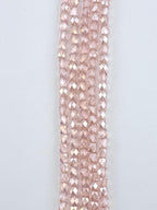 6mm Faceted Glass Bicone Beads Strand Pink