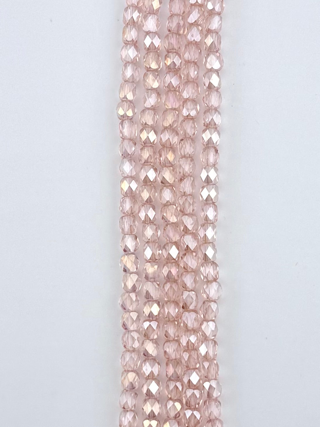 6mm Faceted Glass Bicone Beads Strand Pink