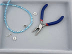 6mm Faceted Glass Bicone Beads Strand Blue