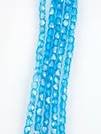 6mm Faceted Glass Bicone Beads Strand Blue
