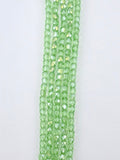 6mm Faceted Glass Cornerless Cube Beads Strand Green