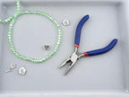 6mm Faceted Glass Bicone Beads Strand Green