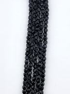 6mm Faceted Glass Bicone Beads Strand Black