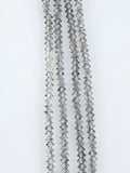 6mm Faceted Squished Bicone Glass Beads Gray