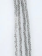 6mm Faceted Squished Bicone Glass Beads Gray