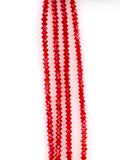 6mm Faceted Squished Bicone Glass Beads Red