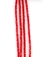 6mm Faceted Squished Bicone Glass Beads Red