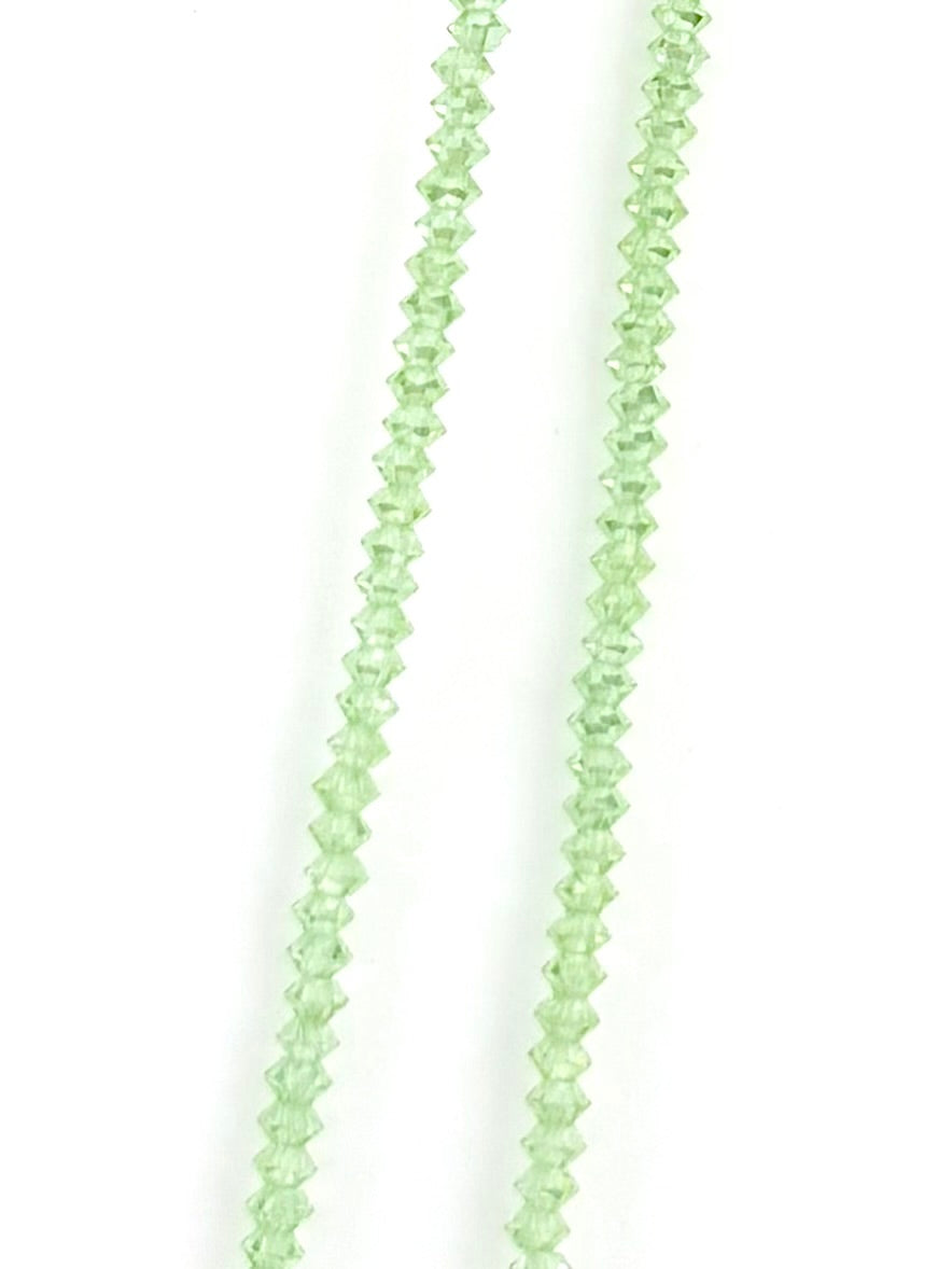 6mm Faceted Squished Bicone Glass Beads Green
