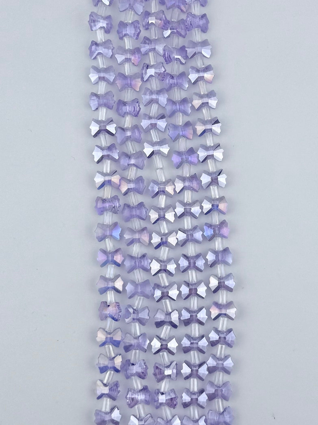 7-10mm Faceted Glass Butterfly Beads Purple