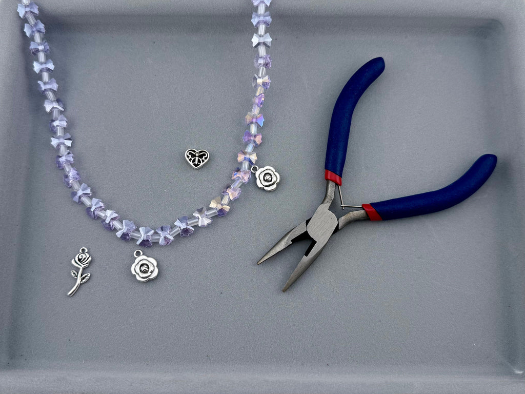 7-10mm Faceted Glass Butterfly Beads Purple