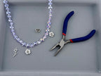 7-10mm Faceted Glass Butterfly Beads Purple