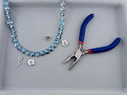 7-10mm Faceted Glass Butterfly Beads Blue