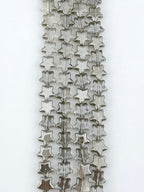 8mm Faceted Metal Star Beads Strand Grey