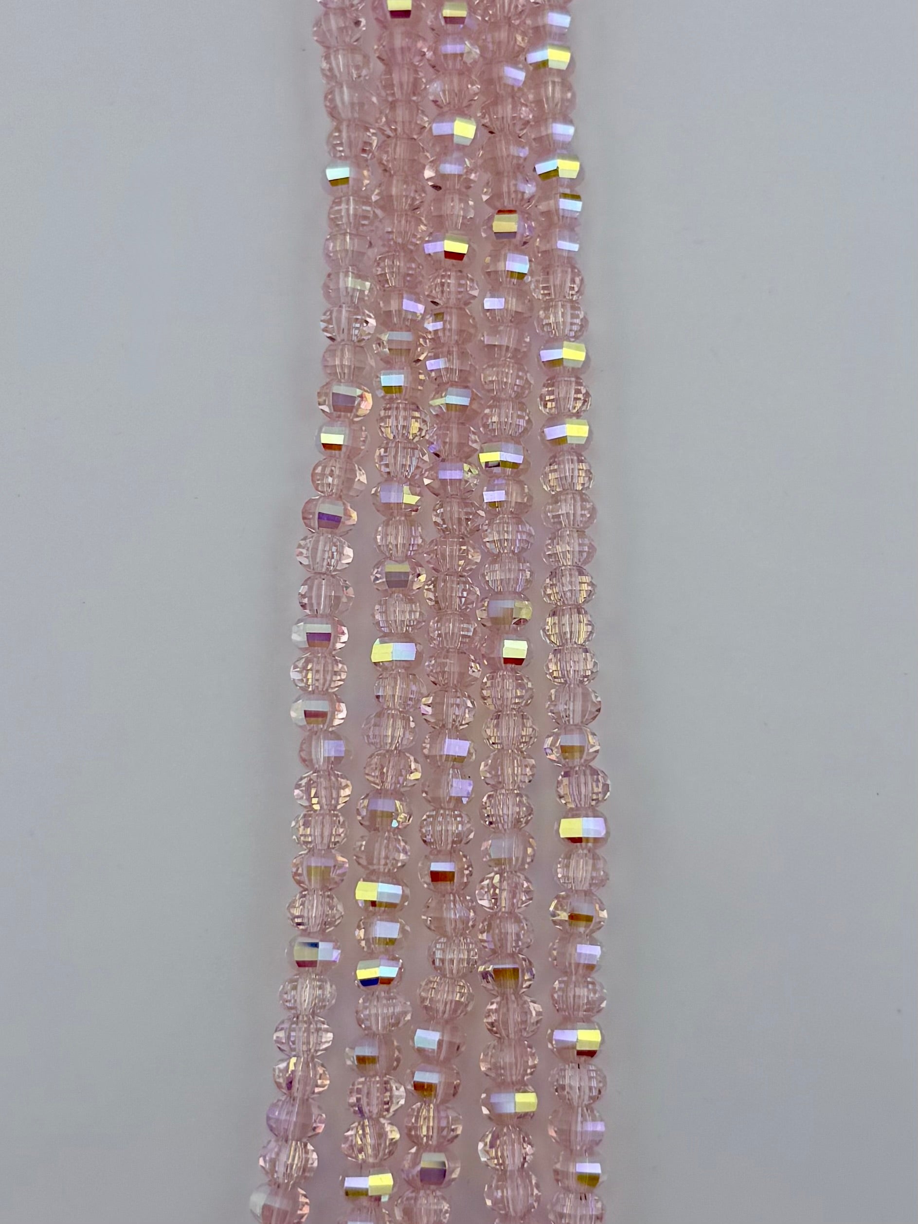 6mm Glass Rondelle Beads Pink