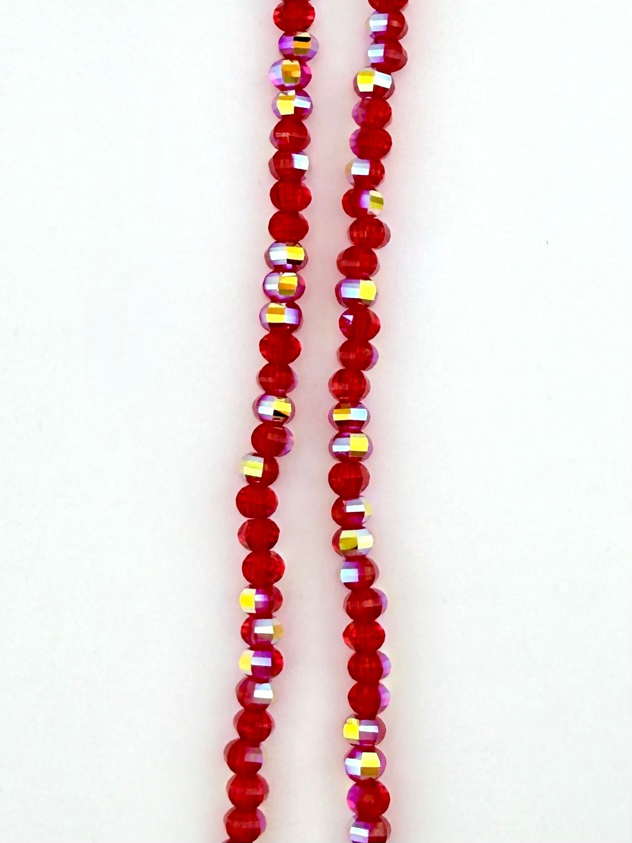 6mm Glass Rondelle Beads Red
