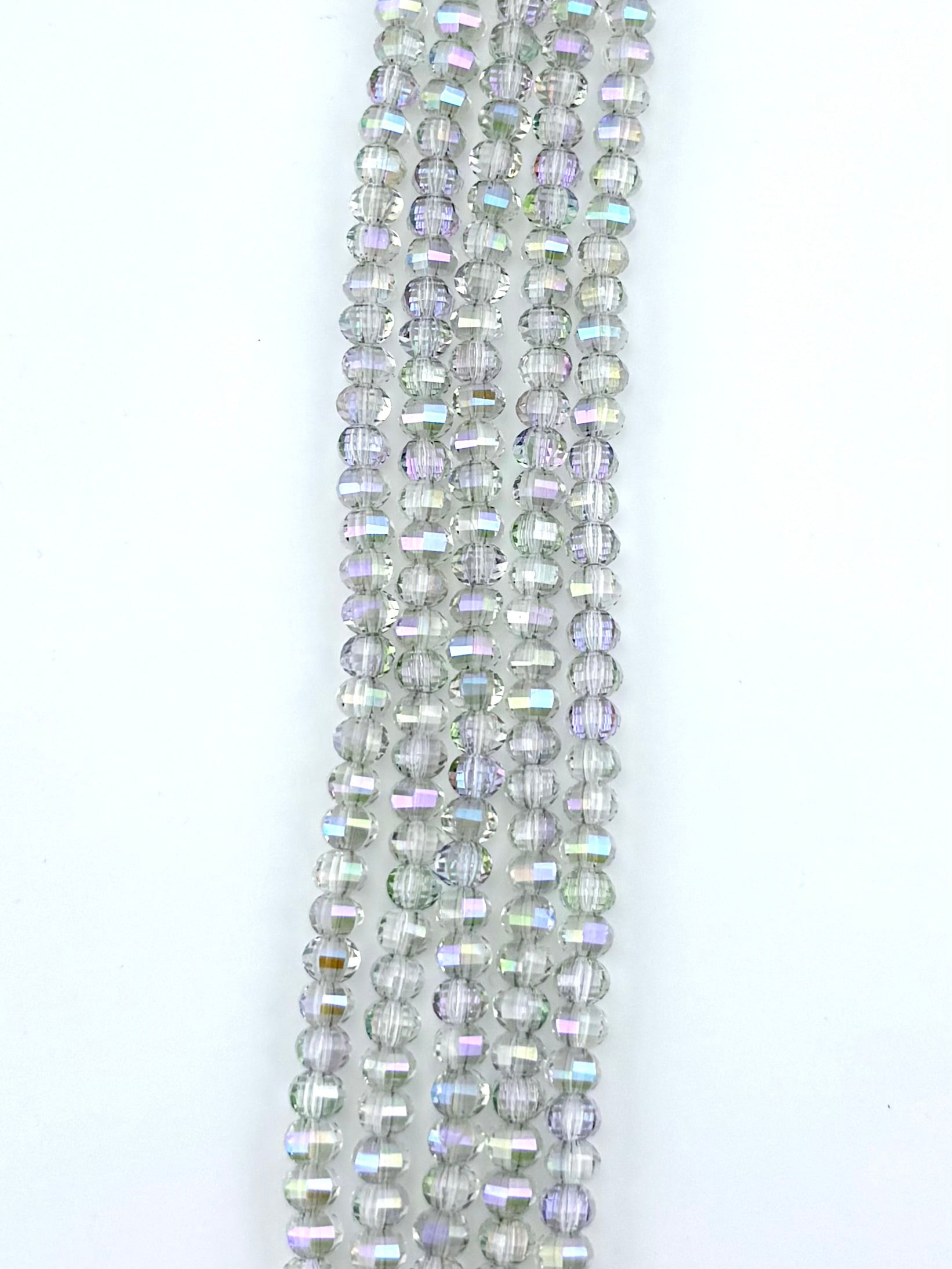 6mm Glass Rondelle Beads Purple