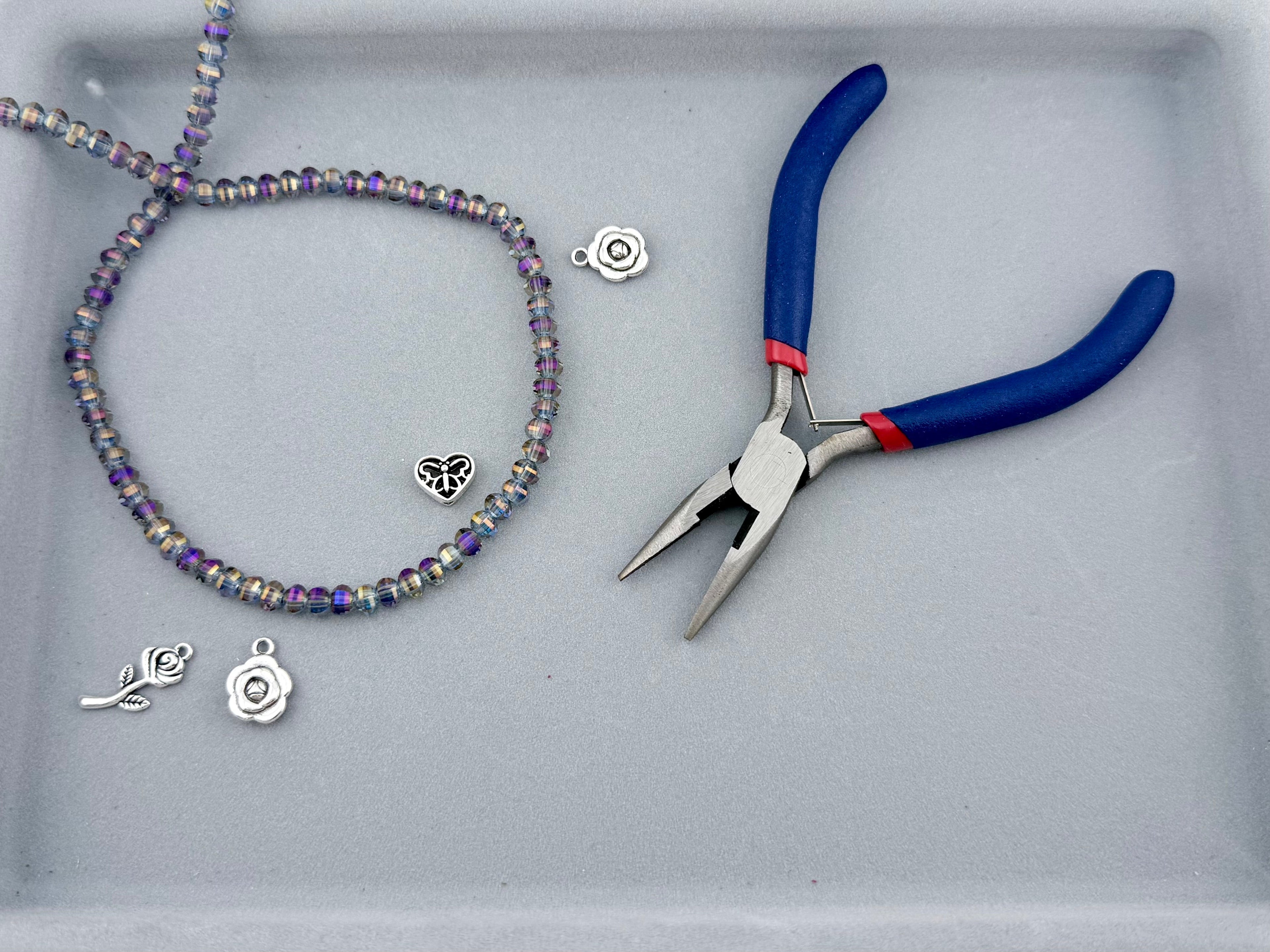 6mm Glass Rondelle Beads Gray