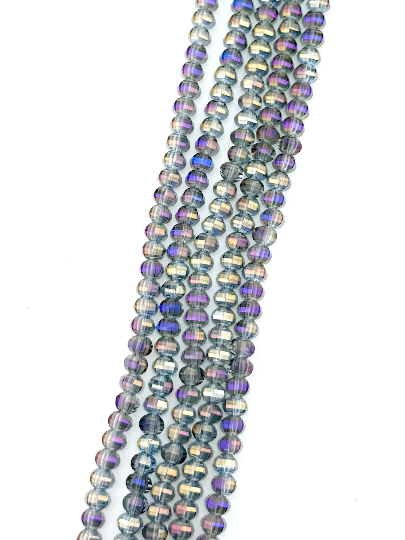 6mm Glass Rondelle Beads Gray