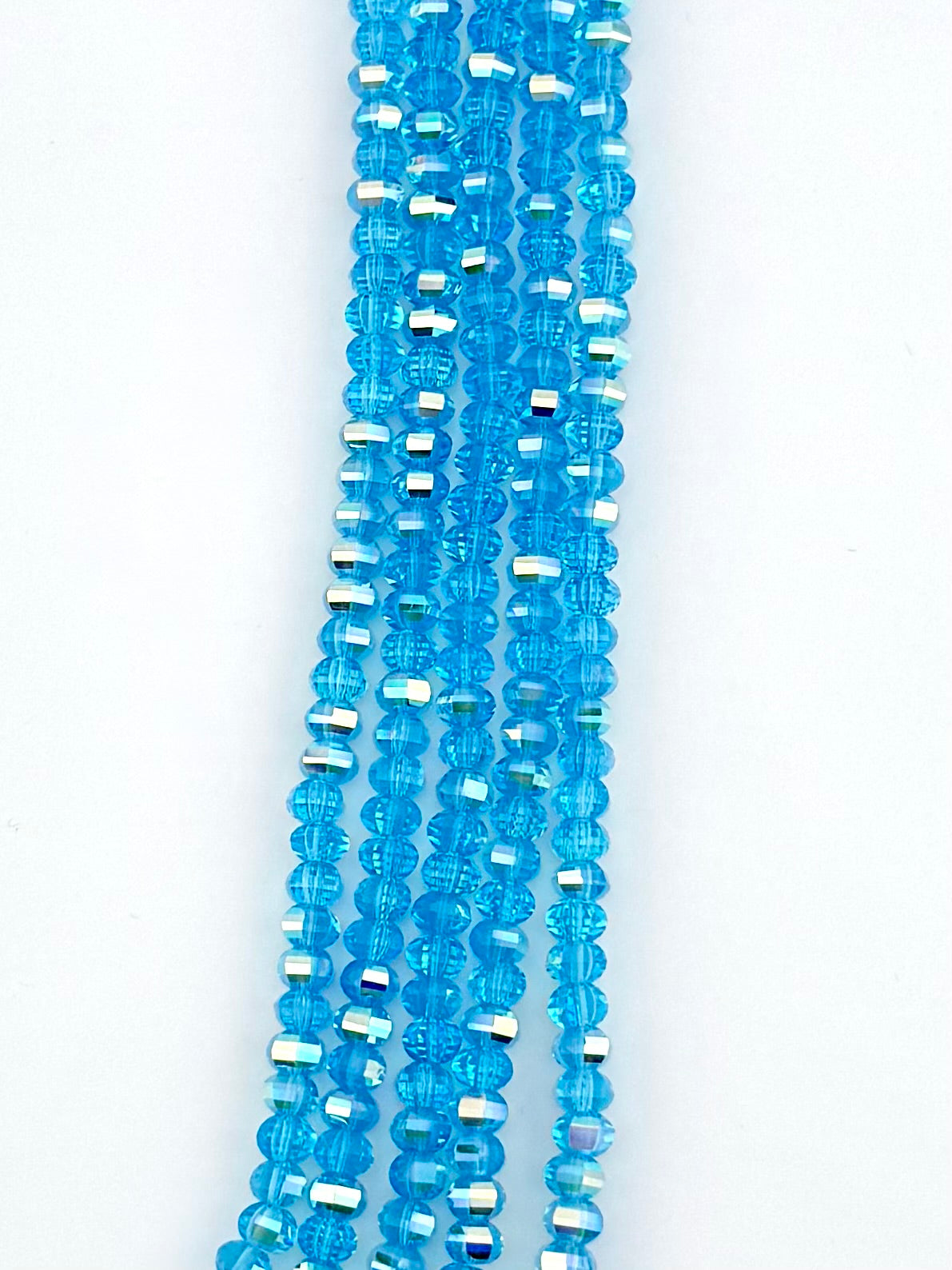 6mm Glass Rondelle Beads Blue