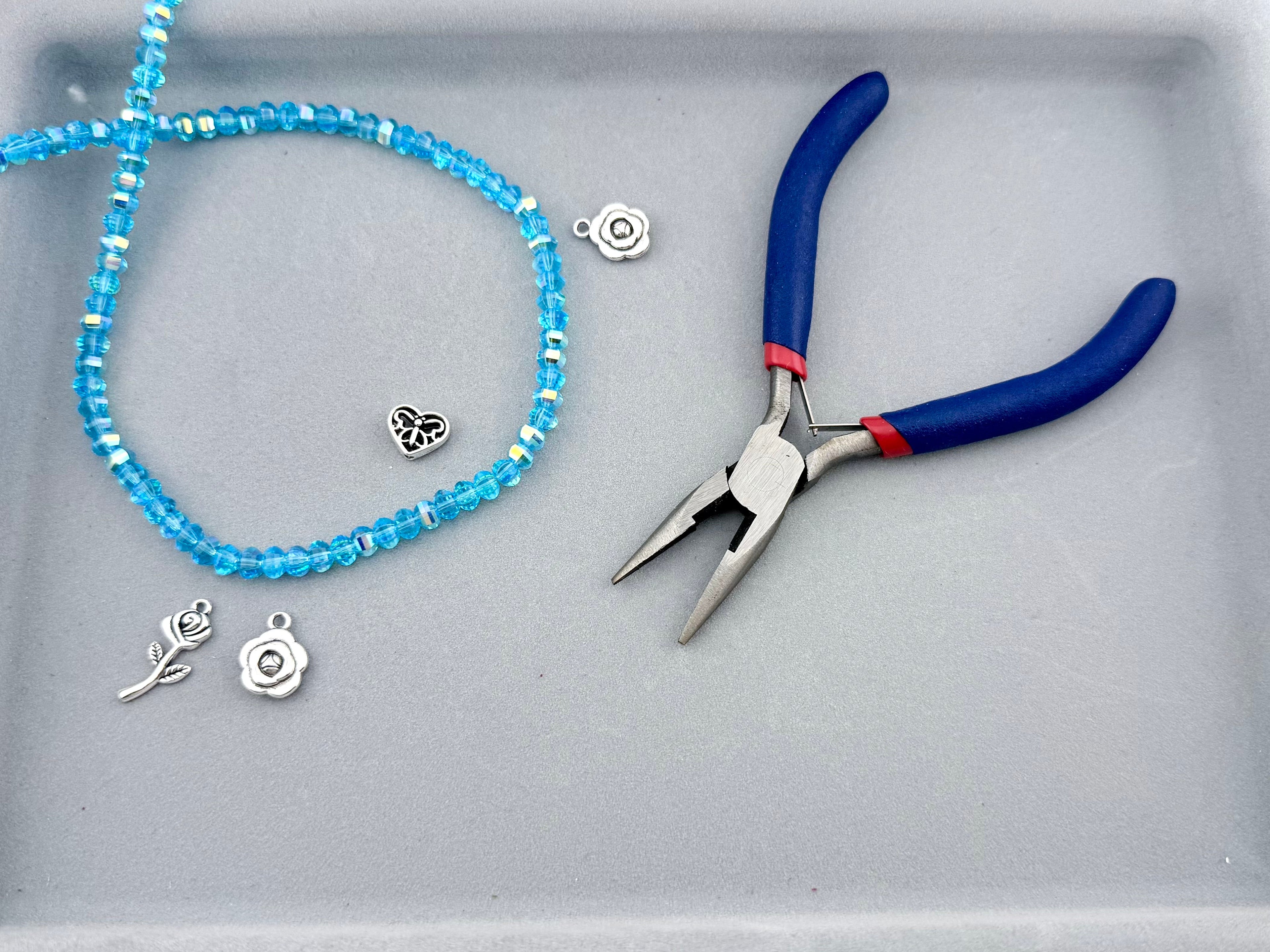 6mm Glass Rondelle Beads Blue