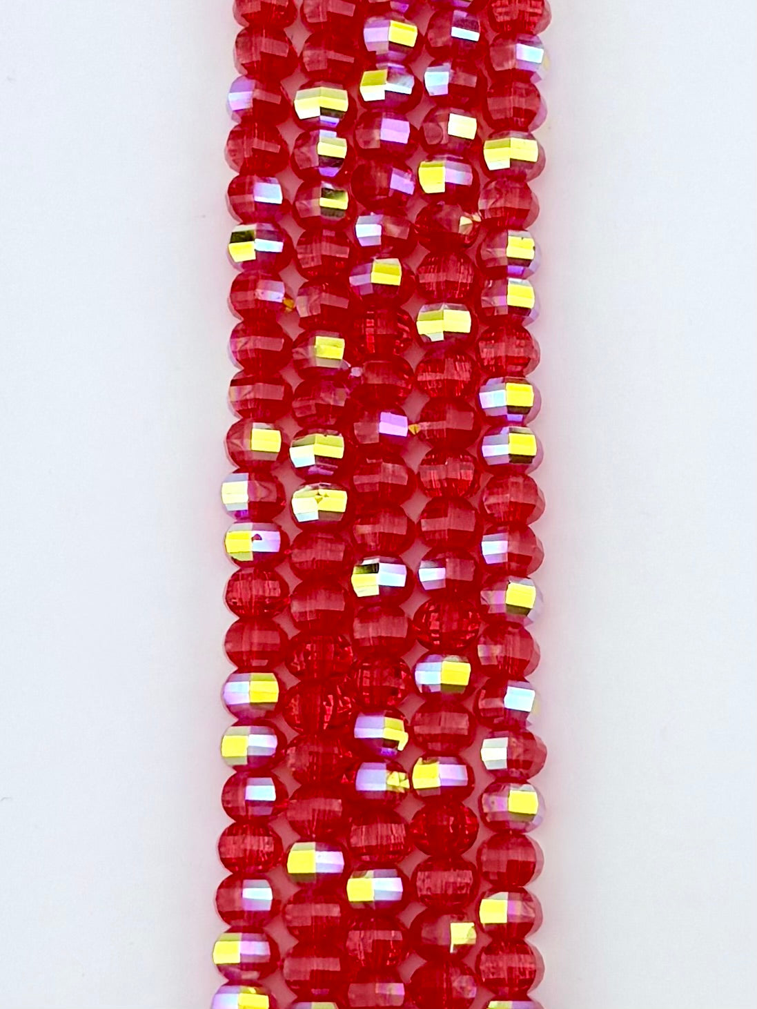 8mm Glass Rondelle Beads Red