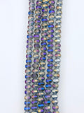 8mm Glass Rondelle Beads Dark Purple