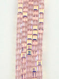 8mm Glass Cube Beads Pink