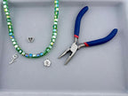 8mm Glass Cube Beads Green