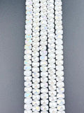 8mm Glass Faceted Rondelle Beads White