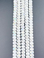 8mm Glass Faceted Rondelle Beads White