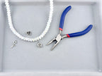 8mm Glass Faceted Rondelle Beads White