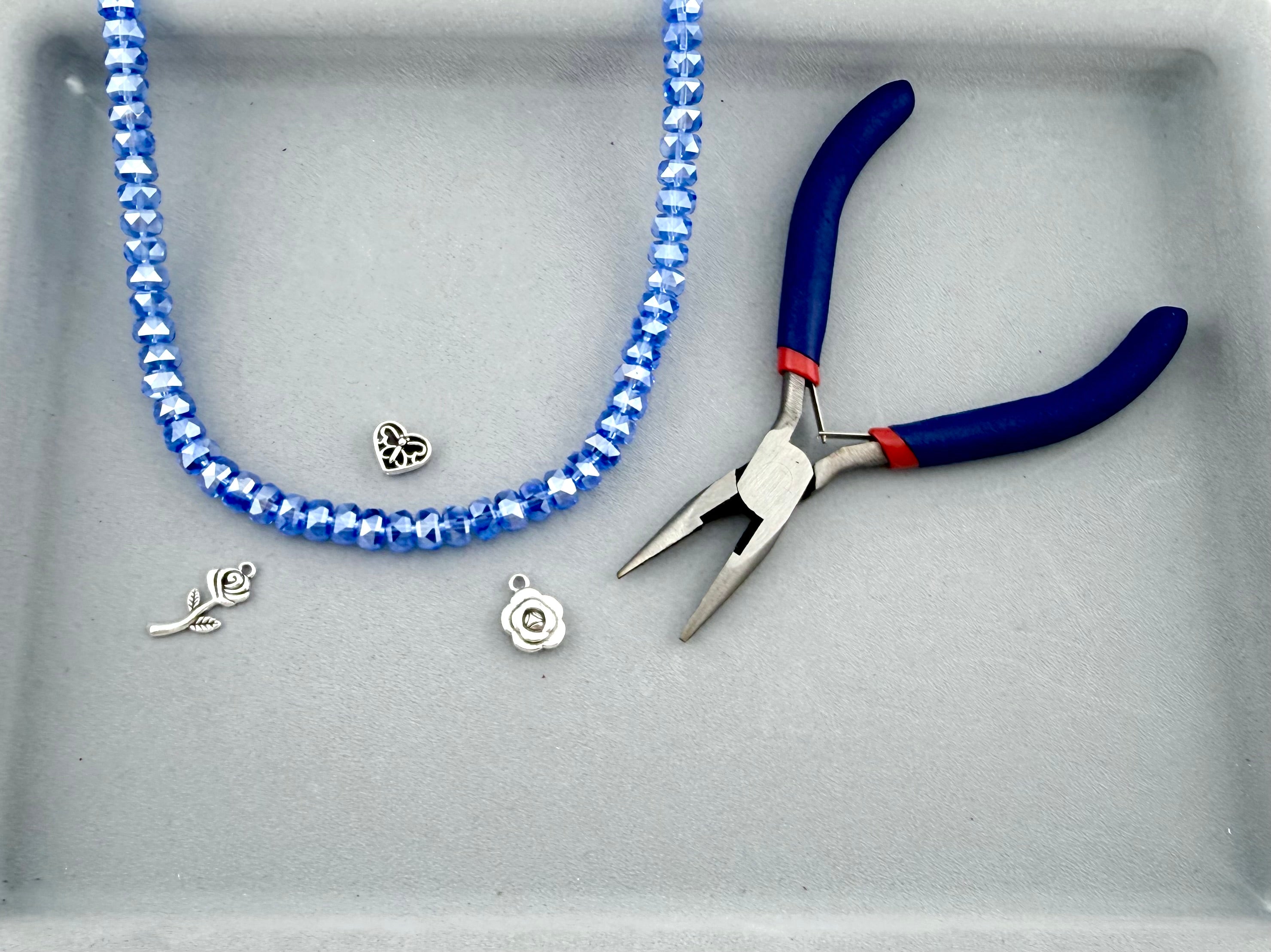 8mm Glass Faceted Rondelle Beads Blue